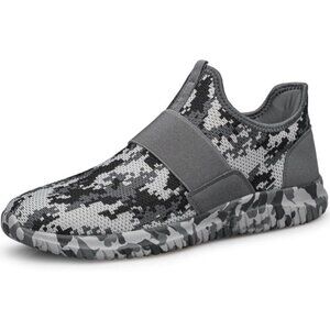 🆕Mens Camo Grey Running Shoes Breathable Lightweight Comfortable Sneaker